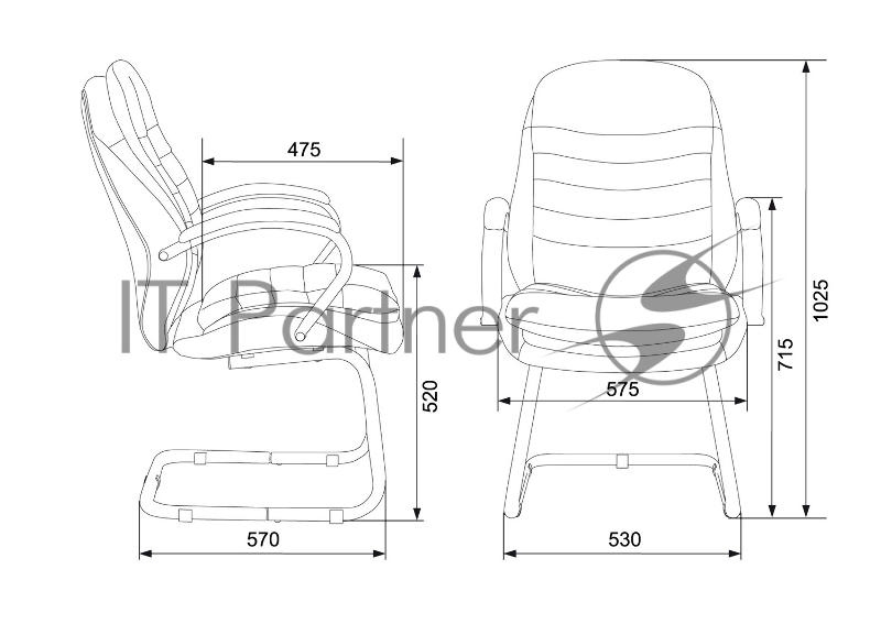 Кресло Бюрократ T-9950AV черный эко.кожа полозья металл хром