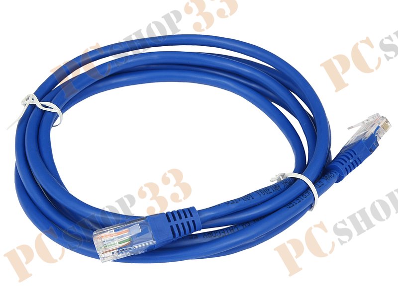 Патч-корд UTP 5e кат. с разъемами RJ-45, 26AWG/0.40мм, CCAW (2.0м), синий