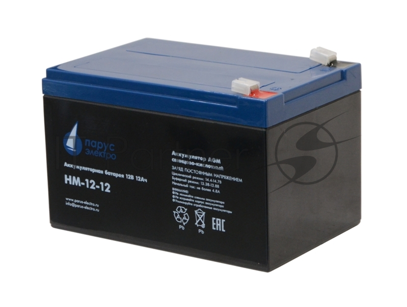 Аккумуляторная батарея для ИБП Парус-электро HM-12-12 (AGM/12В/12,0Ач/клемма F2)