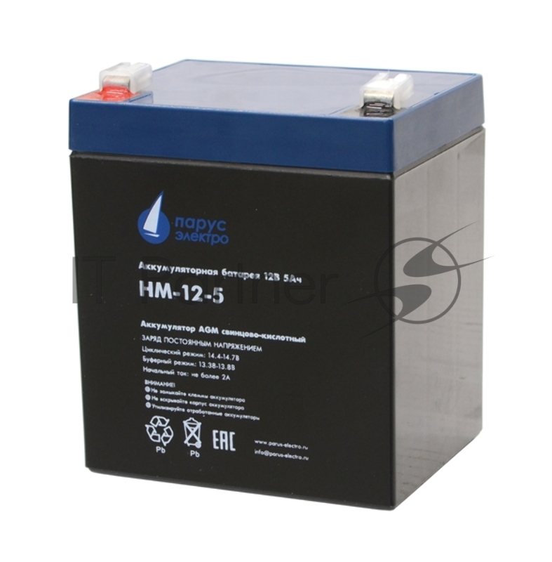 Аккумуляторная батарея для ИБП Парус-электро HM-12-5 (AGM/12В/5Ач/клемма F2), 90х70х101мм