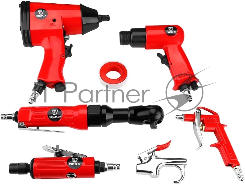 Набор пневмоинструмента и аксессуаров DEKO DKPT61 Premium 61 предмет в чемодане (018-1105)
