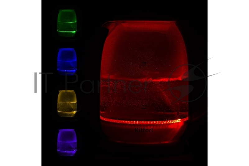 Чайник электрический Kitfort КТ-6140-2 1.7л. 2200Вт белый/салатовый