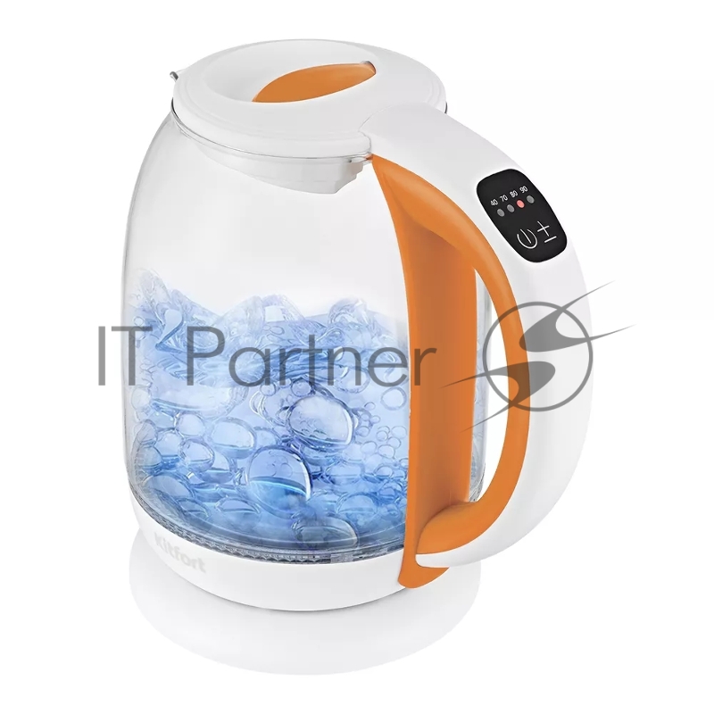 Чайник электрический Kitfort КТ-6140-4 1.7л. 2200Вт белый/оранжевый