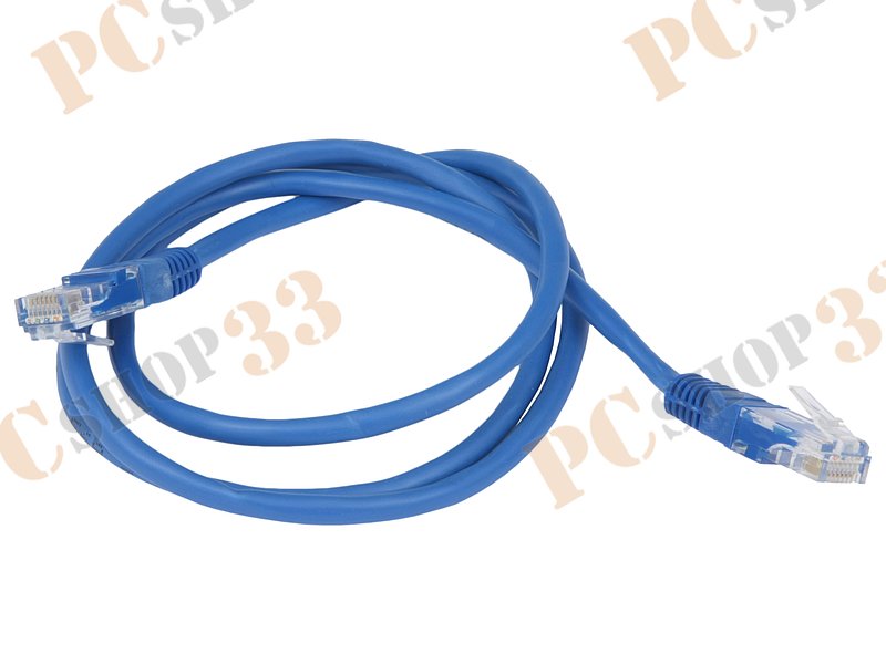 Патч-корд UTP 5e кат. с разъемами RJ-45, 26AWG/0.40мм, CCAW (1.0м), синий