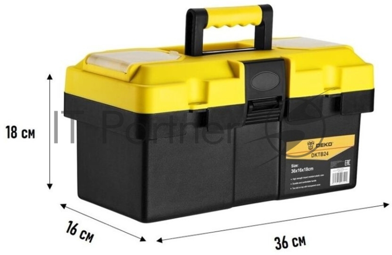 Ящик для инстр. Deko DKTB24 1отд. 6карм. желтый/черный (065-0829)