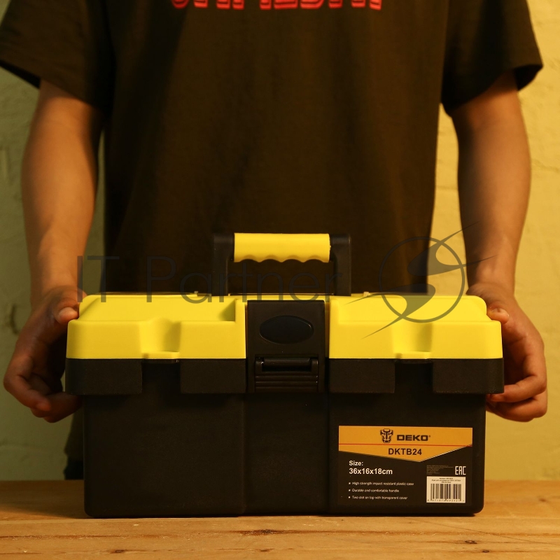 Ящик для инстр. Deko DKTB24 1отд. 6карм. желтый/черный (065-0829)