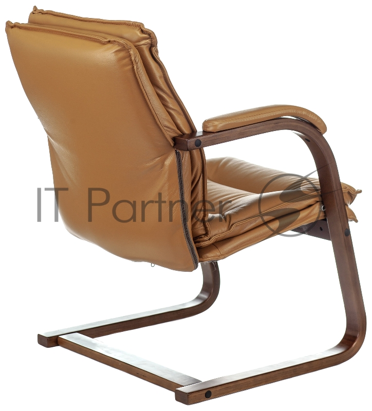 Кресло Бюрократ T-9927WALNUT-AV горчичный кожа полозья дерево