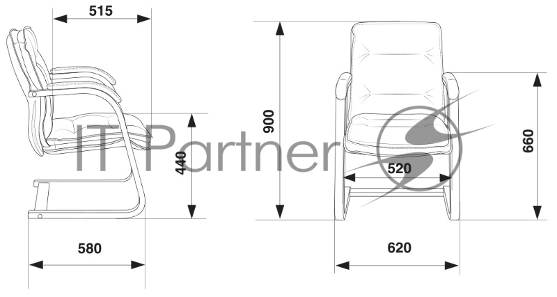 Кресло Бюрократ T-9927WALNUT-AV горчичный кожа полозья дерево