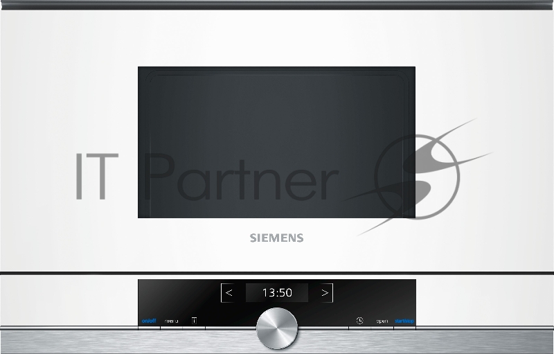 Встраиваемые микроволновые печи SIEMENS/900Вт, 5 режимов, 7 программ, 21 л, белый/сталь