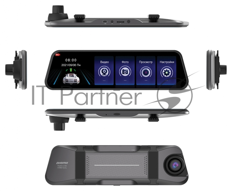 Видеорегистратор Digma FreeDrive 606 MIRROR DUAL черный 2Mpix 1080x1920 1080p 170гр. GP6247