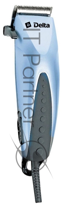 Машинки для стрижки DELTA DL-4013 голубой (голубой, 10 Вт, регулировка длины срезаемых волос, 4 съемных гребня, лезвия из нержавеющей стали, расческа, ножницы, масленка, щетка для чистки)