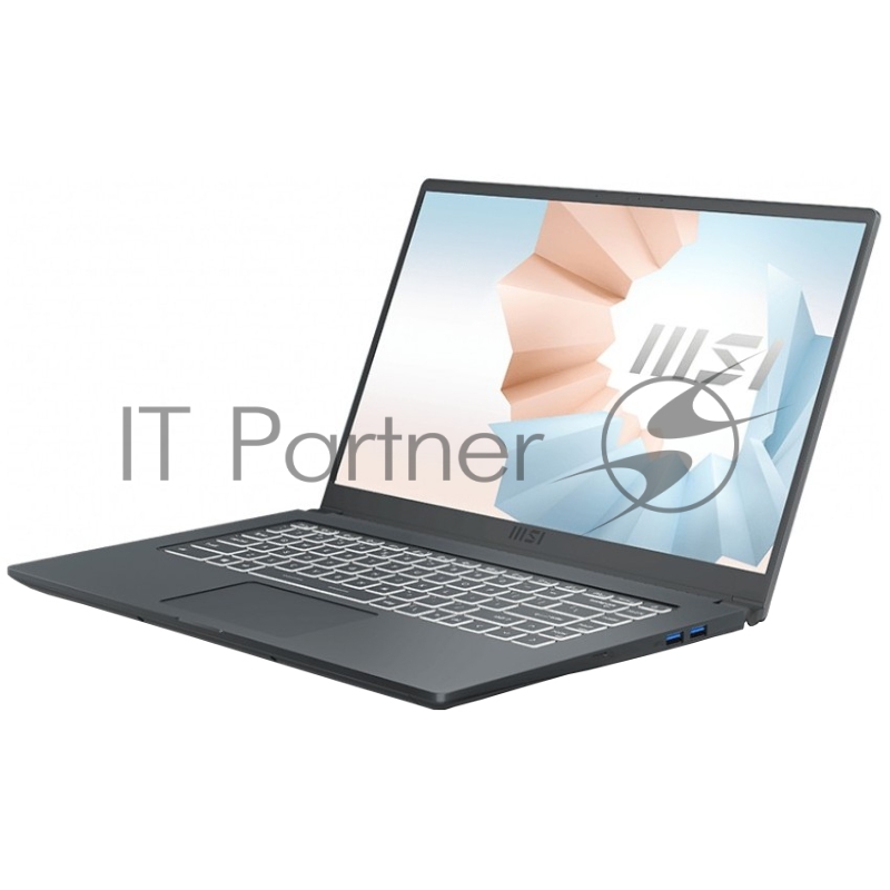 Ноутбук MSI Modern 15 A11MU-832RU Core i5 1155G7 8Gb SSD512Gb Intel Iris Xe graphics 15.6 IPS FHD (1920x1080) Windows 10 grey WiFi BT Cam