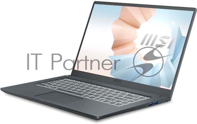 Ноутбук MSI Modern 15 A11SBU-836RU Core i7 1195G7 8Gb SSD512Gb NVIDIA GeForce MX450 2Gb 15.6 IPS FHD (1920x1080) Windows 10 grey WiFi BT Cam