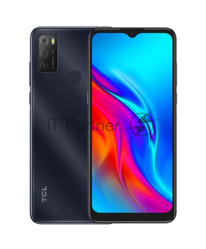 Смартфон TCL 20E Black, 16,56 см (6.52) 20:9 720x1600, 4x1,8 ГГц+4x1,5 ГГц, 8 Core, 3GB RAM, 64GB, up to 512GB flash, 13 МП+2 МП+2 МП/5Mpix, 2 Sim, 2G, 3G, LTE, BT v5.0, Wi-Fi, NFC, GPS, Micro-USB, 4000mAh, Android 11, 190gx8,8 мм