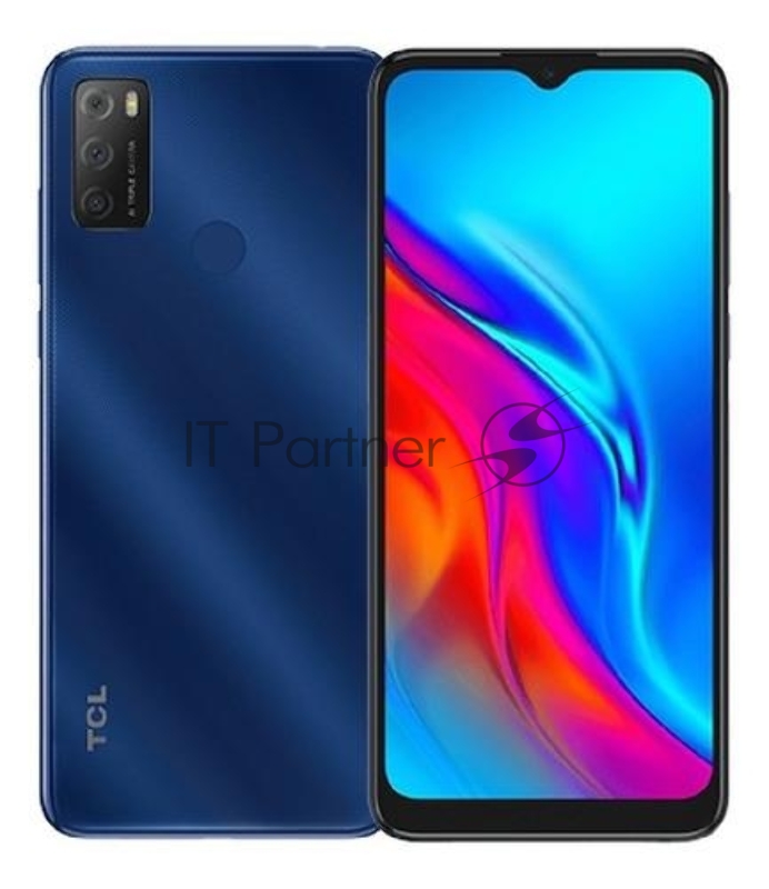 Смартфон TCL 20E Blue, 16,56 см (6.52) 20:9 720x1600, 4x1,8 ГГц+4x1,5 ГГц, 8 Core, 3GB RAM, 64GB, up to 512GB flash, 13 МП+2 МП+2 МП/5Mpix, 2 Sim, 2G, 3G, LTE, BT v5.0, Wi-Fi, NFC, GPS, Micro-USB, 4000mAh, Android 11, 190gx8,8 мм