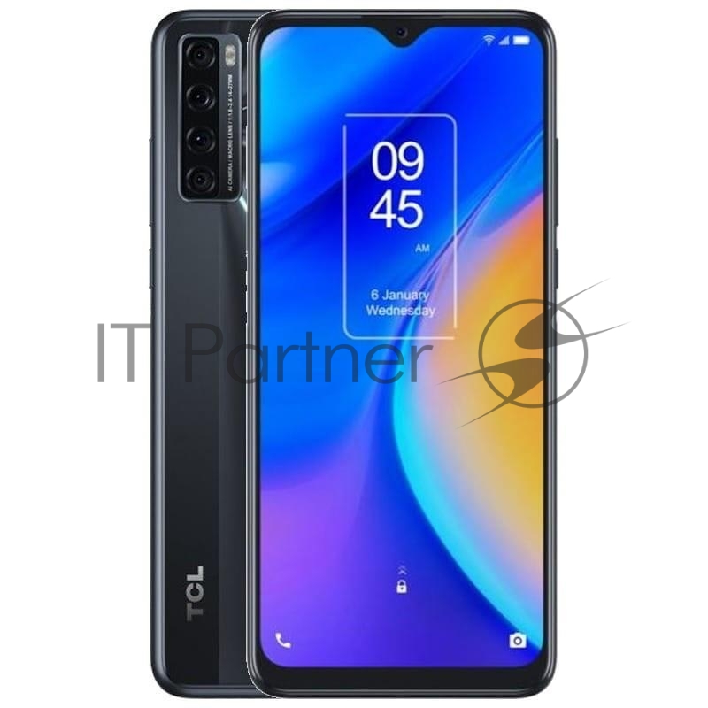 Смартфон TCL 20SE Black, 17,32 см (6.82) 20:9 720 x 1640 пикселей, 4x1,6 ГГц+4x1,8 ГГц, 8 Core, 4GB RAM, 128GB, up to 256GB flash, 48 МП+ 5МП + 2МП + 2МП/13Mpix, 2 Sim, 2G, 3G, LTE, BT v5.0, Wi-Fi, NFC, GPS, Type-C, 5000mAh, Android 11, 172 ммx77,1 м