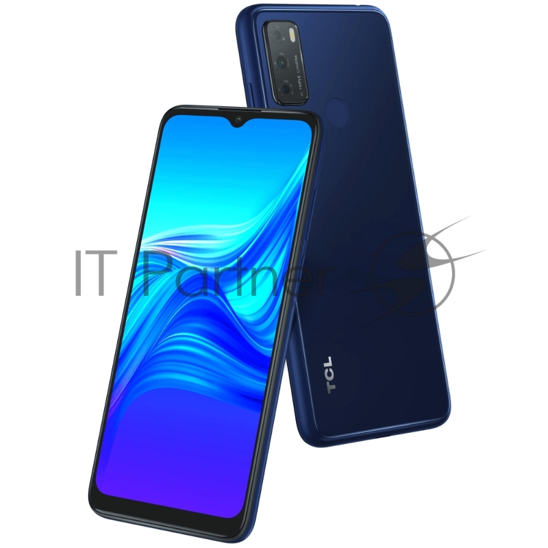 Смартфон TCL 20Y Blue, 16,56 см (6.52) 20:9 720x1600, 4x1,8 ГГц+4x1,5 ГГц, 8 Core, 4GB RAM, 64GB, up to 512GB flash, 48 МП + 2 МП + 2МП/8Mpix, 2 Sim, 2G, 3G, LTE, BT v5.0, Wi-Fi, NFC, GPS, Micro-USB, 4000mAh, Android 11, 194 гx8,8 мм