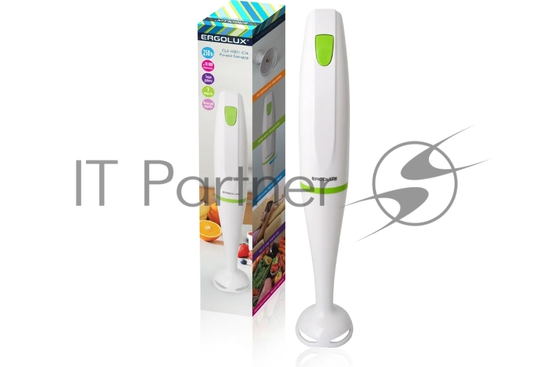 Блендер ELX-HB01-C34 1 скорость 250Вт 220-240В пласт. бело-салатовый Ergolux 13124