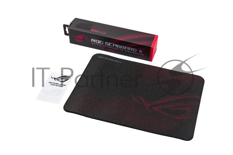Игровой коврик для мыши ASUS ROG Scabbard II medium (360 x 260 x 3 mm, резина, тканый материал, cиликон, 90MP02H0-BPUA00)