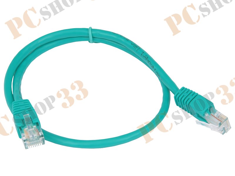 Патч-корд UTP 5e кат. с разъемами RJ-45, 26AWG/0.40мм, CCAW (0.5м), зеленый