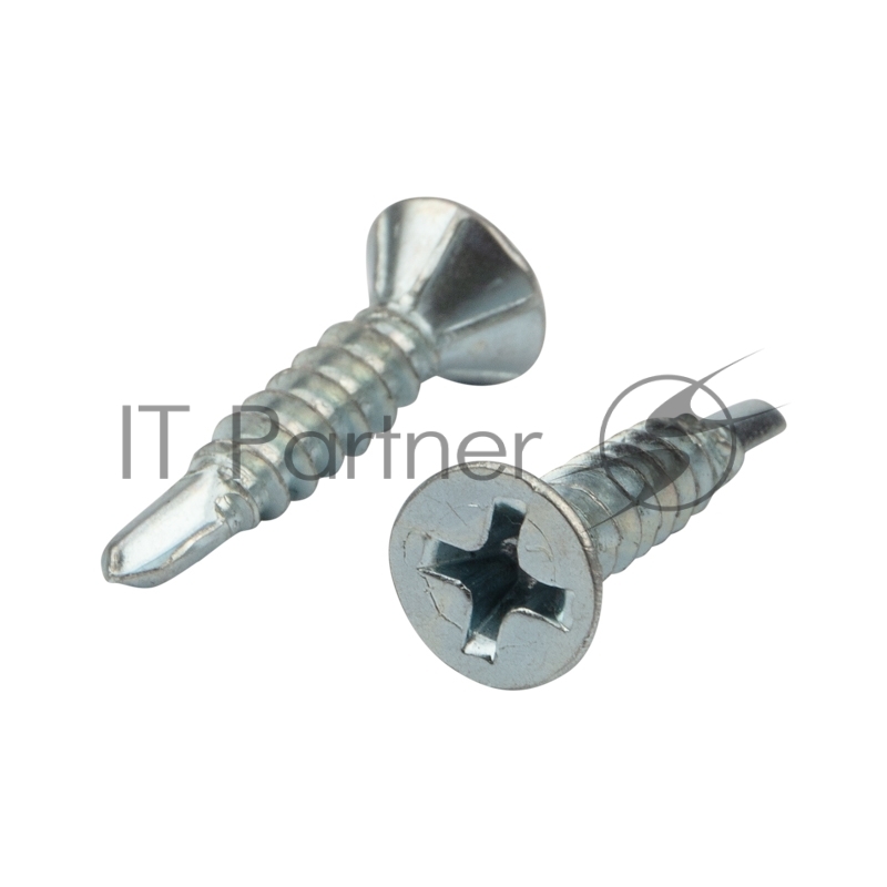 Саморез оконный KRANZ сверло, 3.9х19, белый цинк, короб (500 шт./уп.)