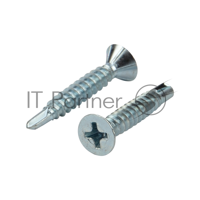 Саморез оконный KRANZ сверло, 3.9х25, белый цинк, короб (500 шт./уп.)