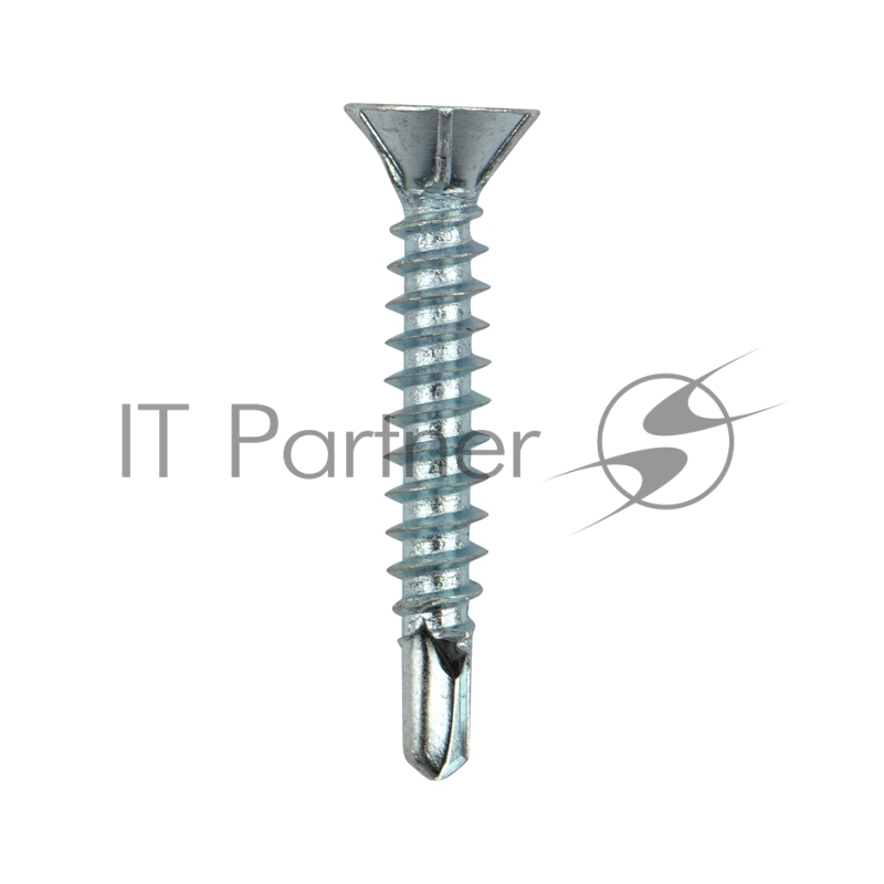 Саморез оконный KRANZ сверло, 3.9х25, белый цинк, короб (500 шт./уп.)