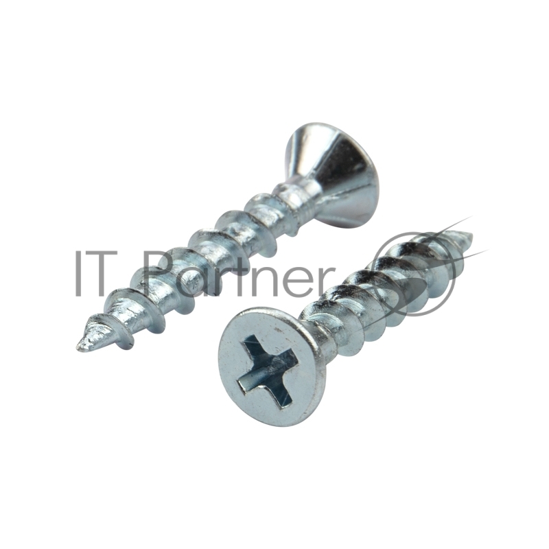 Саморез оконный KRANZ острый, 4.1х25, белый цинк, короб (500 шт./уп.)