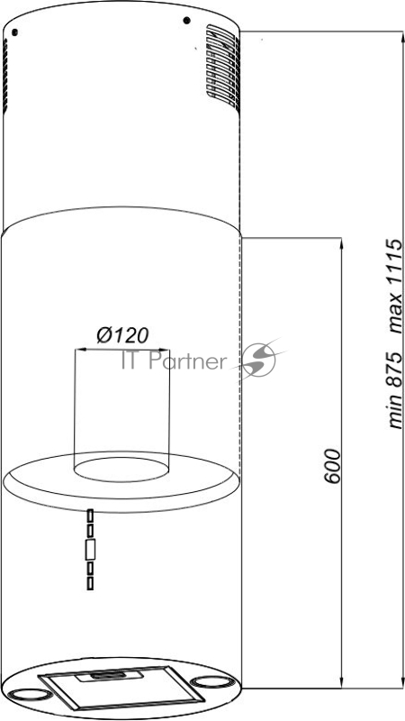 Вытяжка каминная Weissgauff Ambra IX нержавеющая сталь управление: кнопочное (1 мотор)