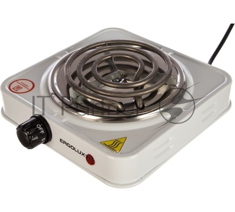 Электроплитка ELX-EP01-C01 1 конф. спиральный нагр. эл. 1000Вт 220-240В бел. Ergolux 13436