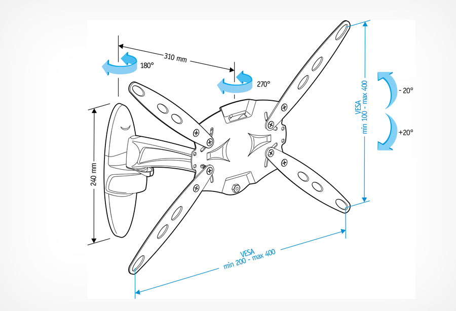 Кронштейн HOLDER LCDS-5025 белый