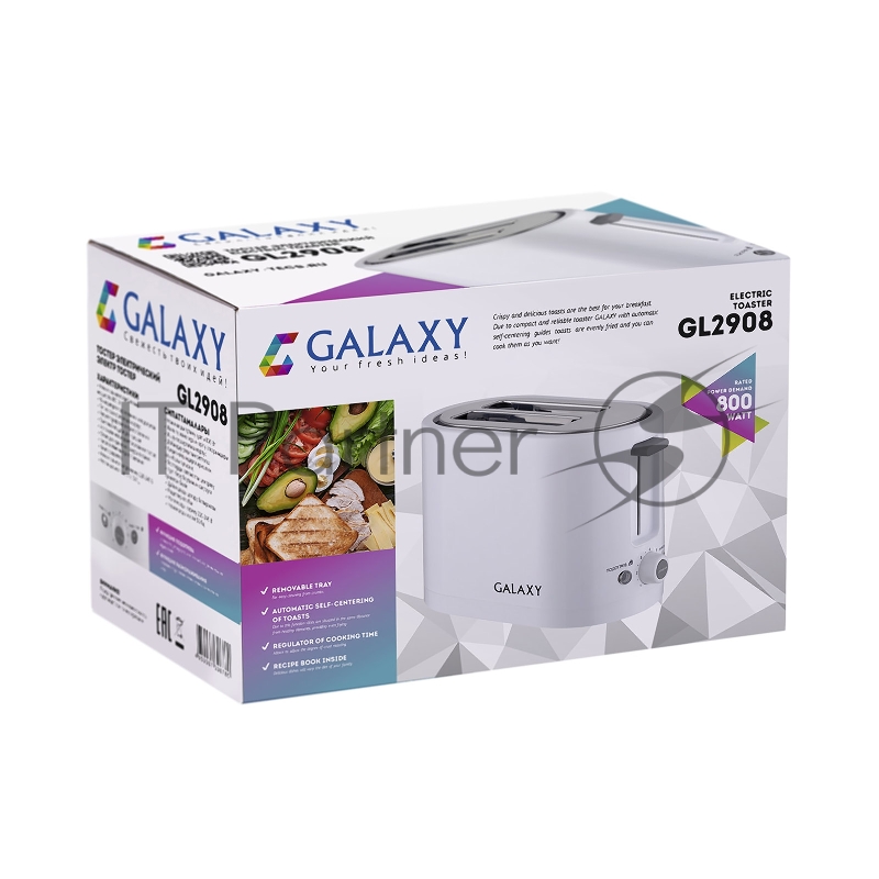 Тостер Galaxy GL2908, белый