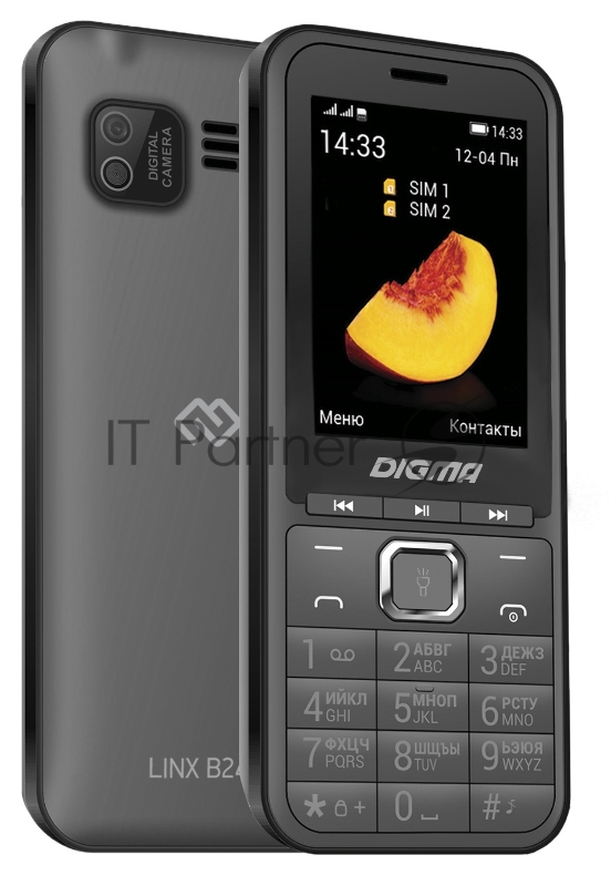 Мобильный телефон Digma LINX B241 32Mb серый моноблок 2.44 240x320 0.08Mpix GSM900/1800