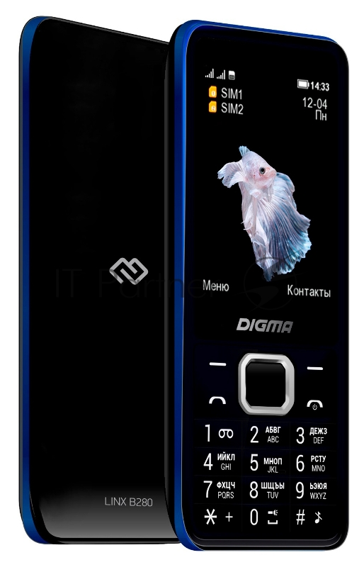 Мобильный телефон Digma LINX B280 32Mb черный моноблок 2.8 240x320 0.08Mpix GSM900/1800