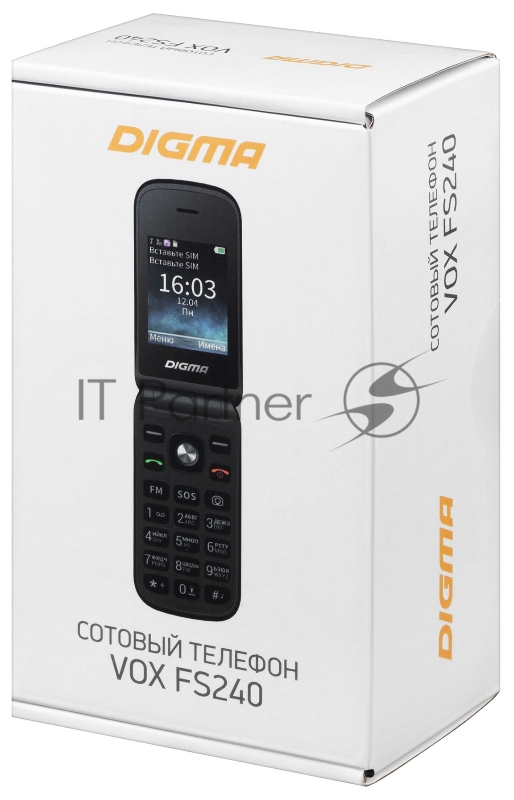 Мобильный телефон Digma VOX FS240 32Mb черный моноблок 2.44 240x320 0.08Mpix GSM900/1800