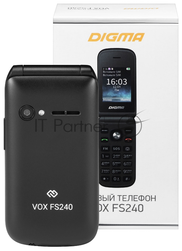 Мобильный телефон Digma VOX FS240 32Mb черный моноблок 2.44 240x320 0.08Mpix GSM900/1800