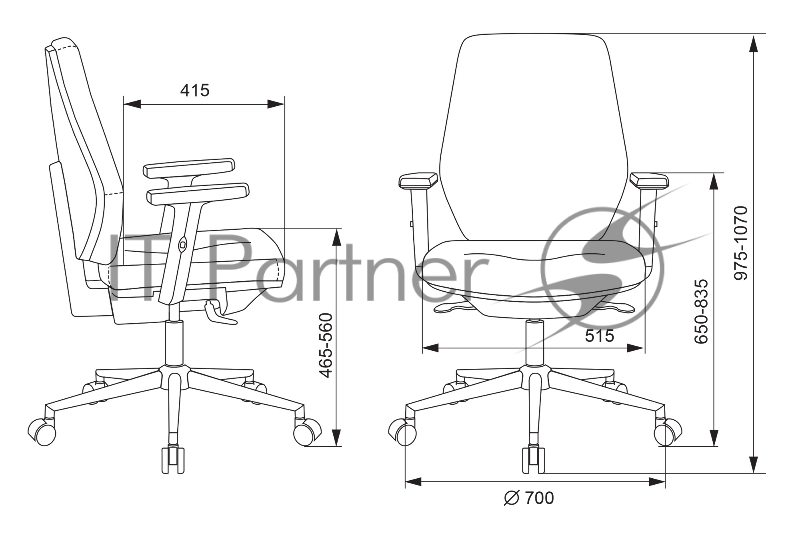 Кресло Бюрократ CH-545SL черный 38-418 крестовина металл хром