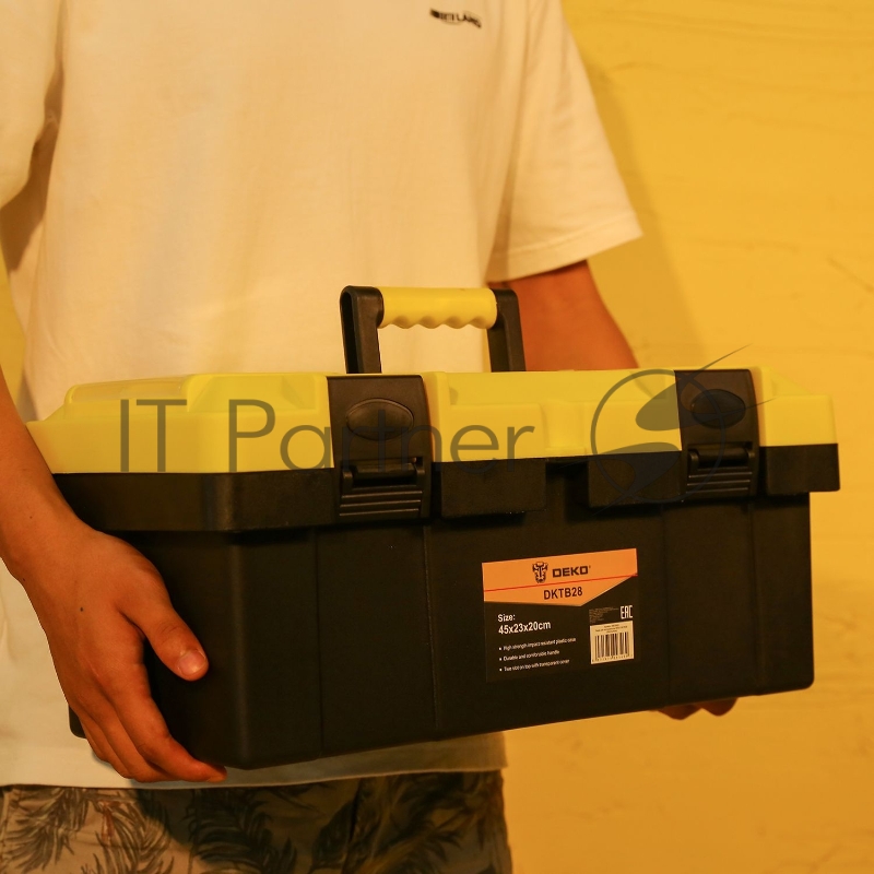 Ящик для инстр. Deko DKTB28 1отд. 6карм. желтый/черный (065-0833)