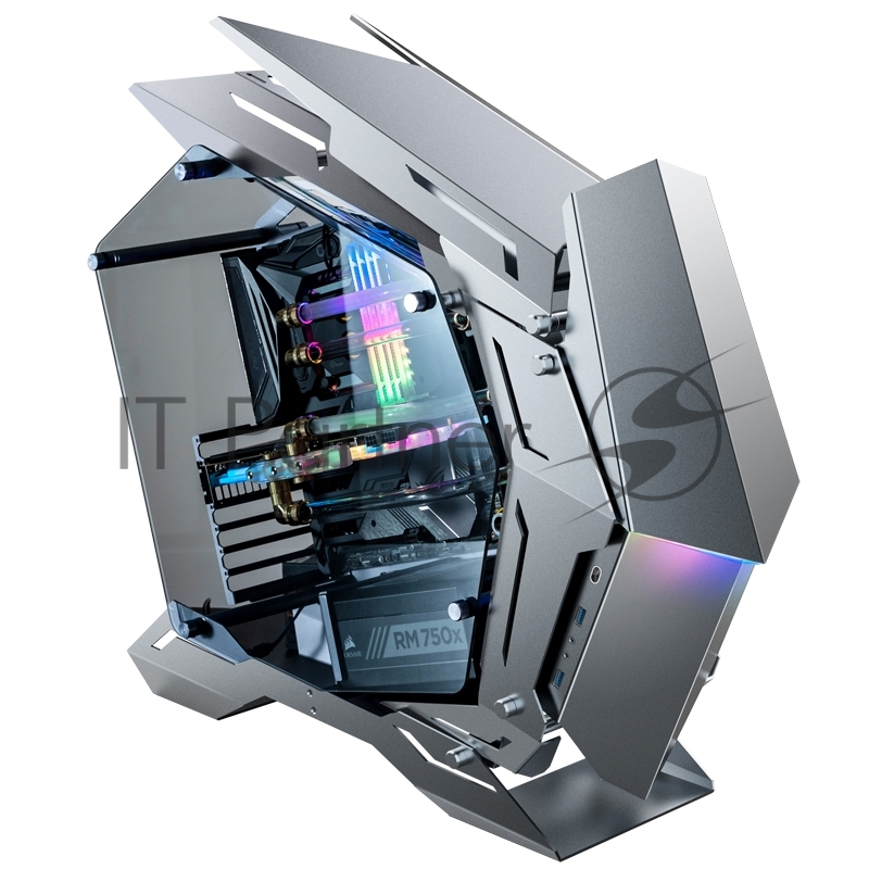 Корпус JONSBO MOD3 Gray без БП, боковые панели из закаленного стекла, mini-ITX, micro-ATX, ATX, серебристый