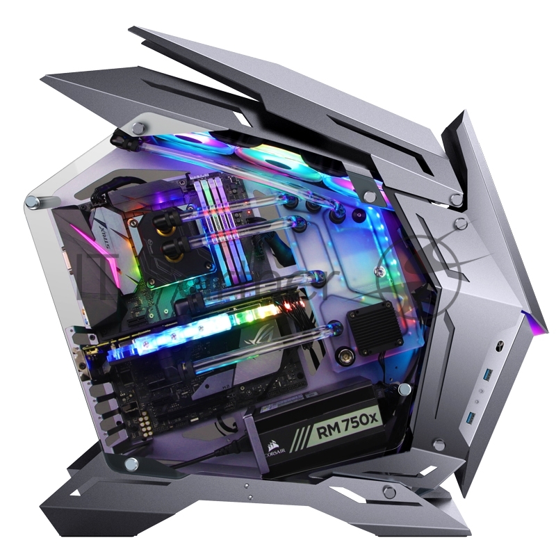 Корпус JONSBO MOD3 Gray без БП, боковые панели из закаленного стекла, mini-ITX, micro-ATX, ATX, серебристый