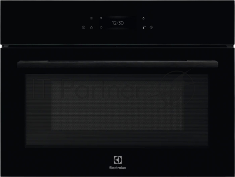 Встраиваемый электрический духовой шкаф Electrolux VKL8E08WZ CombiQuick с функцией микроволн, основной цвет - чёрный, сенсорное управление, цветной ЖК-дисплей, электронное регулирование времени и температуры, будильник, таймер отключения, отложенный