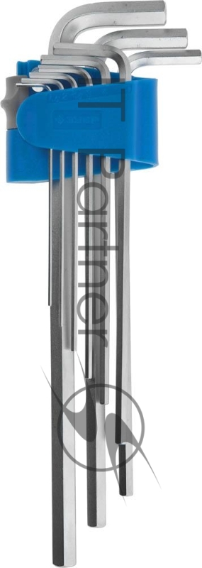 Набор ключей имбусовых ЗУБР ЭКСПЕРТ 27465-H9 длинные.сатинированное покрытие.держатель.HEX.9шт