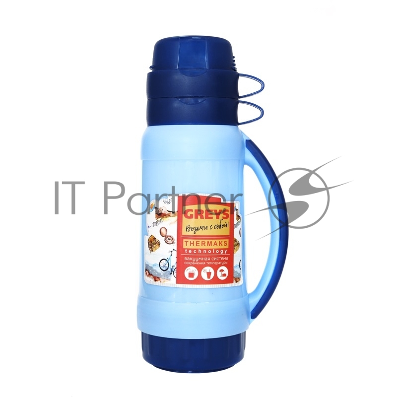 Термос GREYS SM-202 объем 1л., стекл.кол