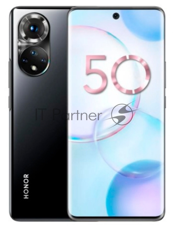 Смартфон Honor 50 128Gb 6Gb черный моноблок 3G 4G 6.78 1080x2388 Android 11 24Mpix WiFi GPS GSM900/1800 GSM1900