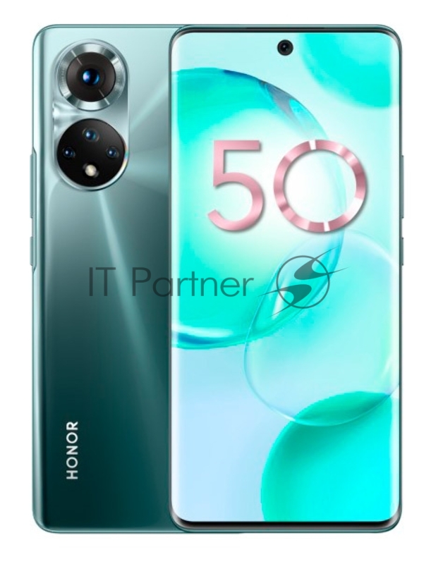Смартфон Honor 50 128Gb 8Gb зеленый моноблок 3G 4G 6.78 1080x2388 Android 11 24Mpix WiFi NFC GPS GSM900/1800 GSM1900