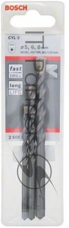 Набор сверл BOSCH CYL-3 3 шт. (2.608.597.709) камень, 5,6,8мм, 3шт.