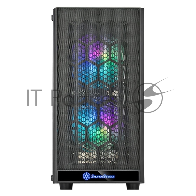 Корпус Silverstone SST-PS15B-PRO Precision Mini Tower Micro ATX Computer Case, tempered glass, 2x 120mm ARGB, 1x ARGB Controller, black