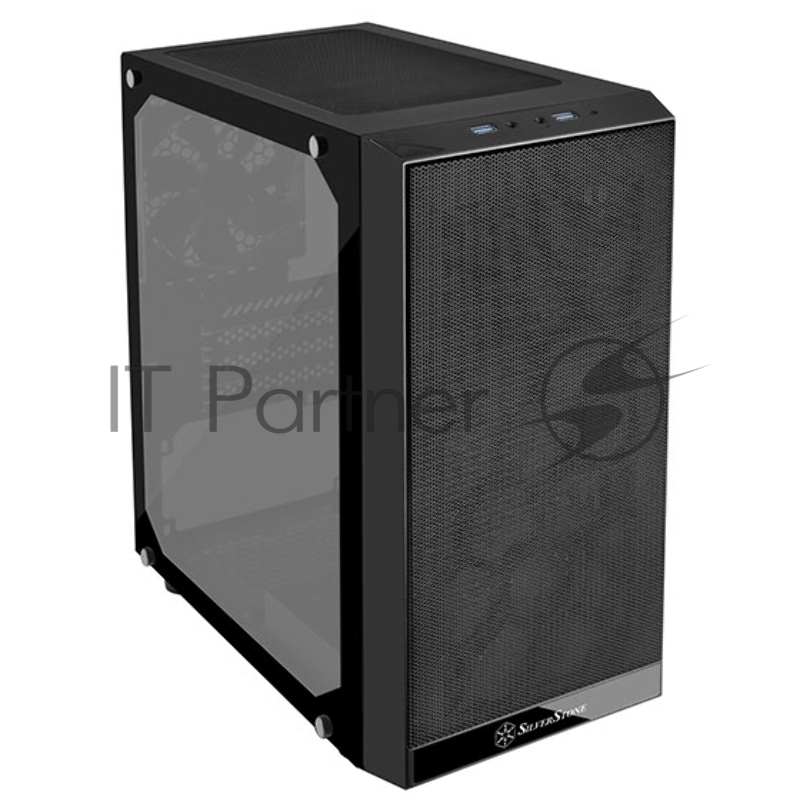 Корпус Silverstone SST-PS15B-PRO Precision Mini Tower Micro ATX Computer Case, tempered glass, 2x 120mm ARGB, 1x ARGB Controller, black