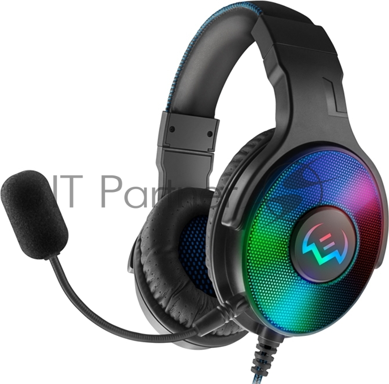 SVEN AP-U1500MV Игровые наушники с микрофоном черные (USB, LED, 7.1, mini jack O 3,5 мм (4 pin), 50 мм, RGB подсветка)