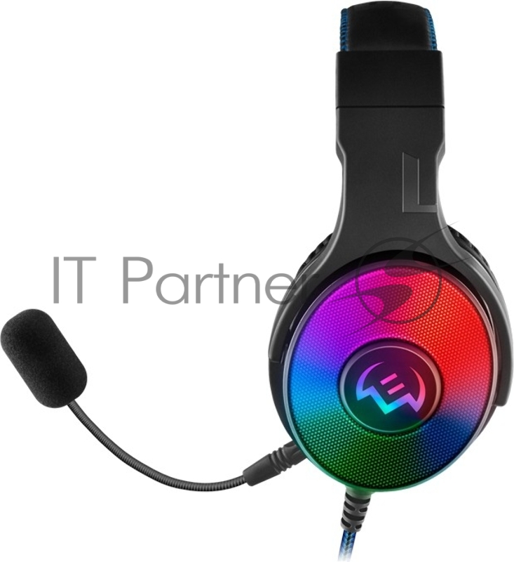 SVEN AP-U1500MV Игровые наушники с микрофоном черные (USB, LED, 7.1, mini jack O 3,5 мм (4 pin), 50 мм, RGB подсветка)